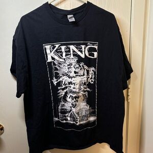 King Metal Band Gildan Black Tee with White Graphic Design